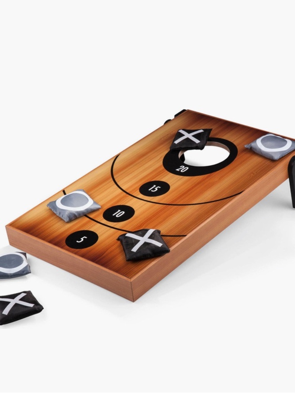 Classic Wooden Cornhole Toss Game Set - Black & Gray